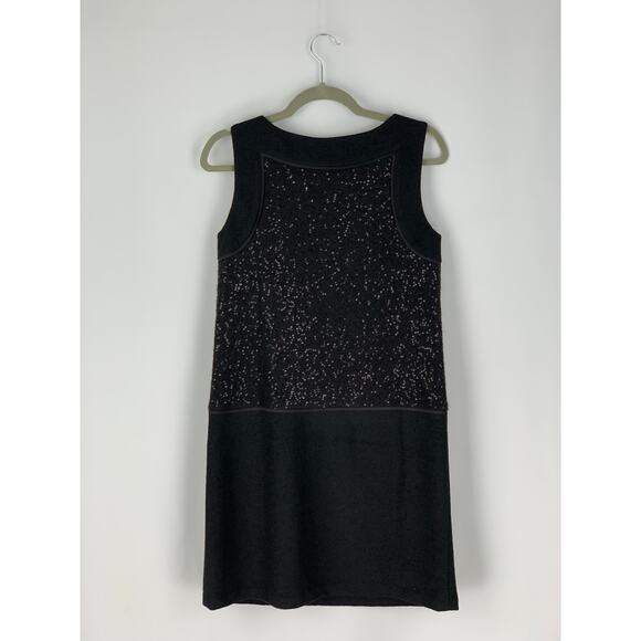 Loft Sequin Shift Dress Womens Size 6 Wool Blend Grey Black Sleeveless - Picture 6 of 9
